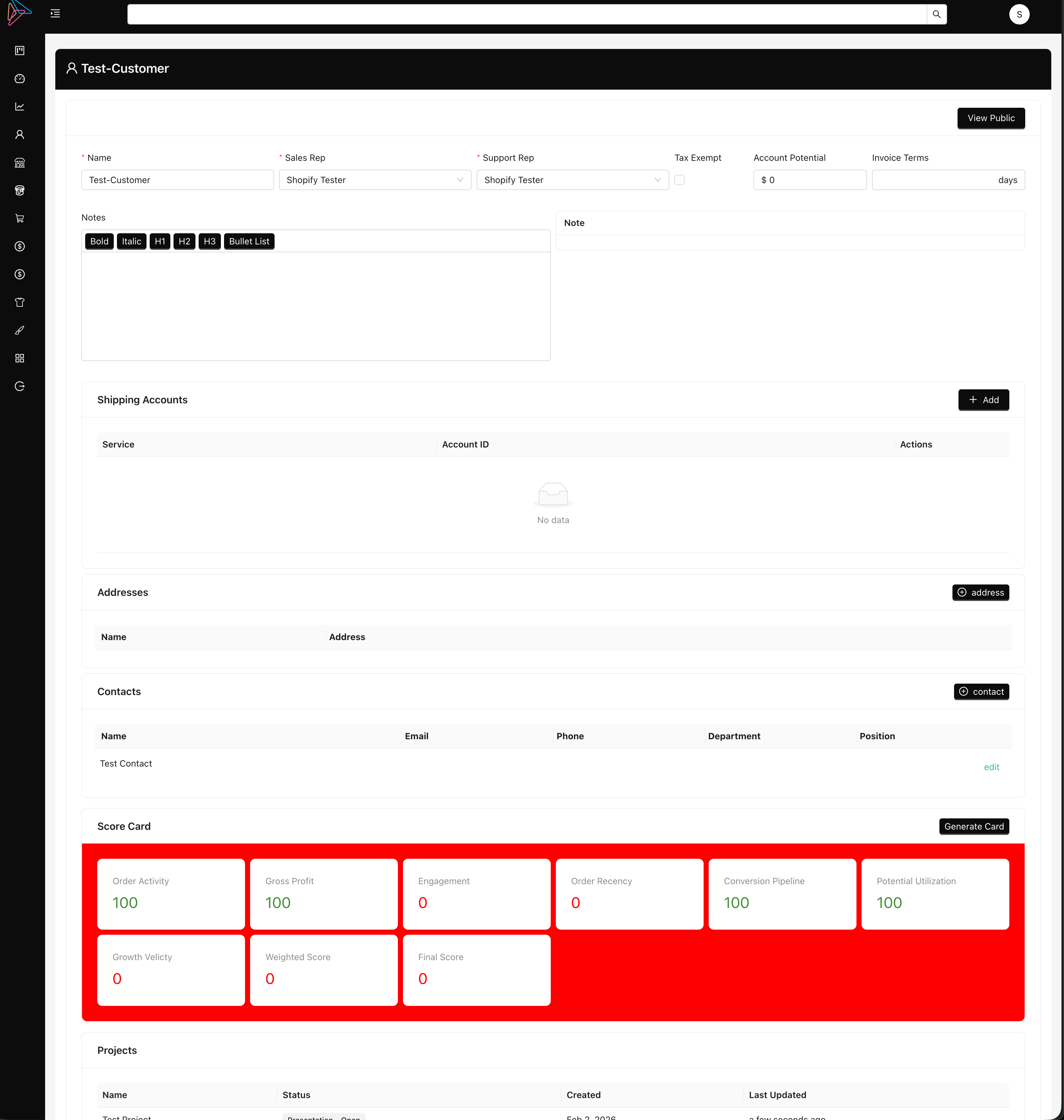 Customer Scorecard